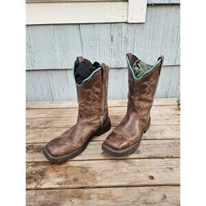 Justin Gypsy L2900 Leather Raya 12" Square Toe Western Cowboy Boots Women 10B